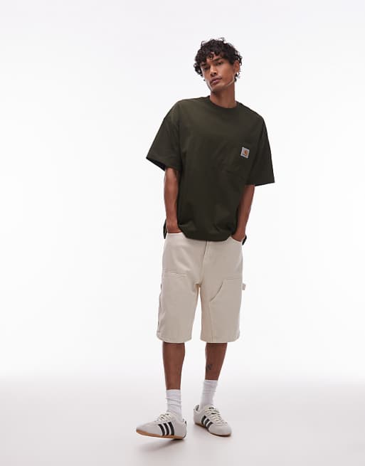 Carhartt WIP Work Pocket Boxy Fit T Shirt In Olive