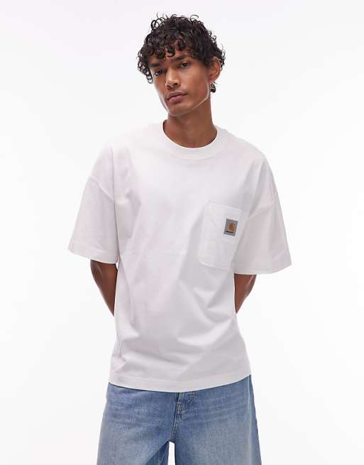 Carhartt WIP work pocket boxy fit t shirt in white