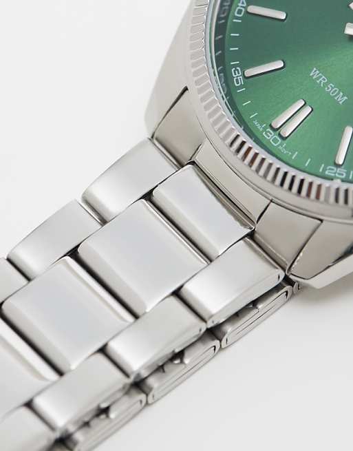 Casio MTP-1302PD Vintage Watch In Silver And Green