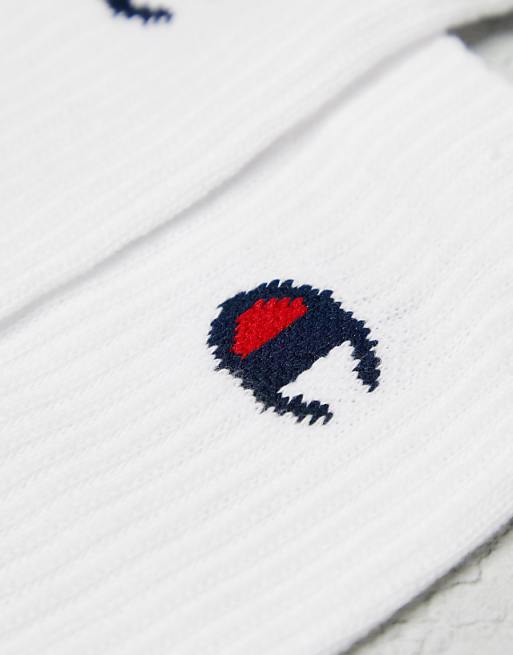 Champion 3 Pack Crew Socks In White
