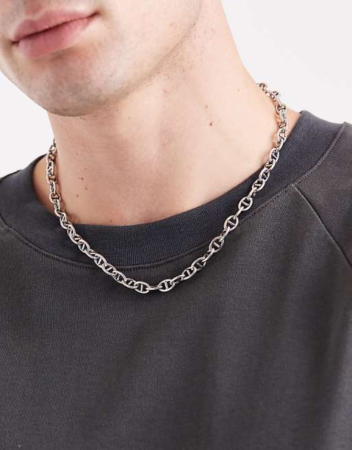 Classics 77 detailed chain link necklace in silver