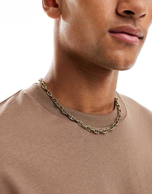 Classics 77 detailed chain link necklace in vintage gold