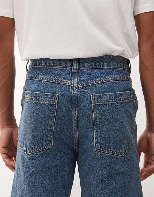 COLLUSION Flare Jean In Mid Wash And Tobacco Stitching