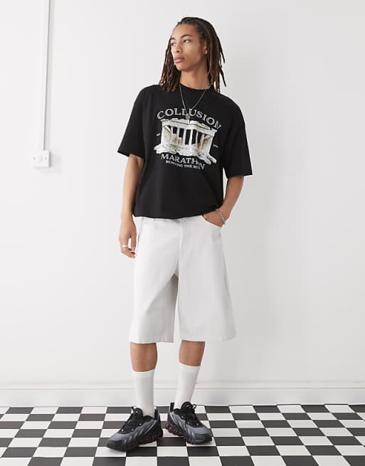 COLLUSION Printed Graphic Skater Fit T-shirt