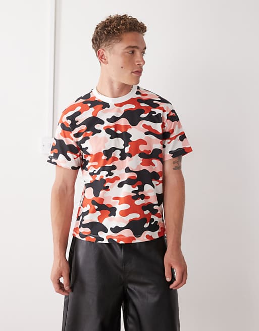 COLLUSION red camo slim fit t-shirt
