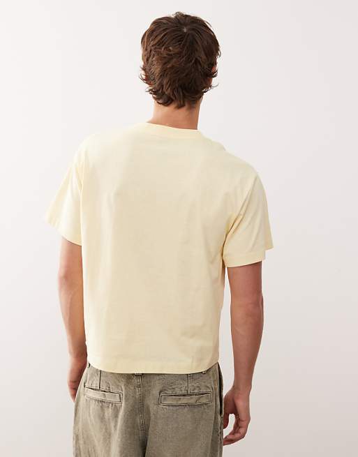 COLLUSION Slim Fit T-shirt In Yellow With I LOVE Graphic