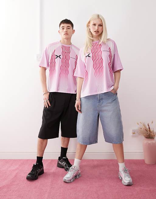 COLLUSION Unisex football top in pink - LPINK