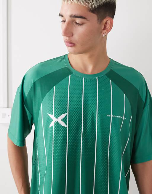 COLLUSION Unisex Football Top T-shirt In Green