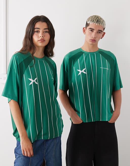 COLLUSION Unisex football top t-shirt in green