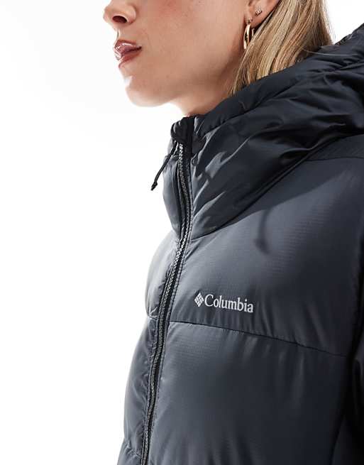 Columbia Puffect II Long Line Puffer Coat In Black