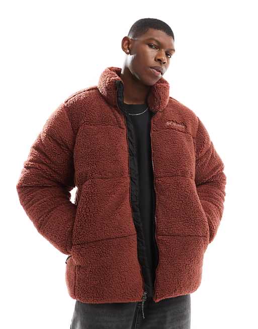 Columbia Puffect III Jacket In Burgundy