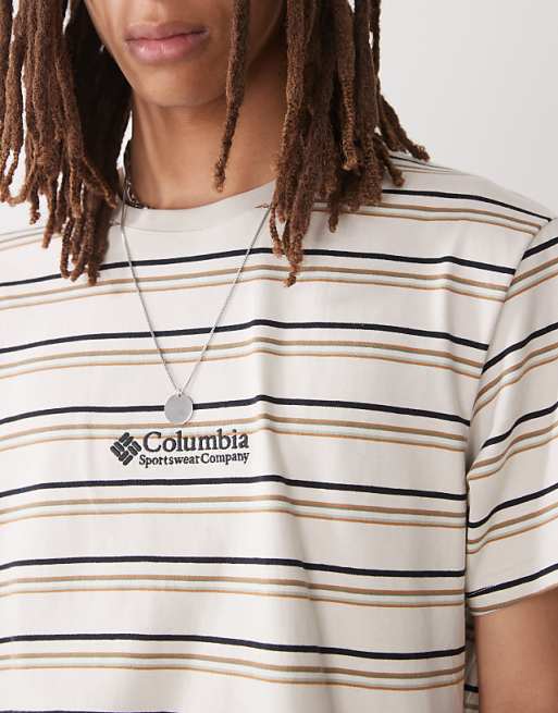Columbia Somer Slope II Striped T-shirt In Brown