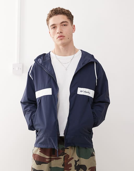 Columbia Spire Valley Hooded windbreaker in navy