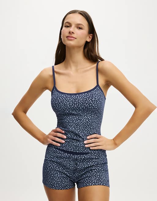 Cotton On Dreamy soft longline cami in navy