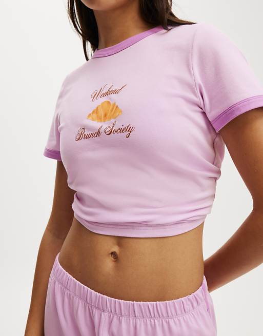 Cotton On Dreamy Soft Ringer Baby Tee In Purple - PURPLE