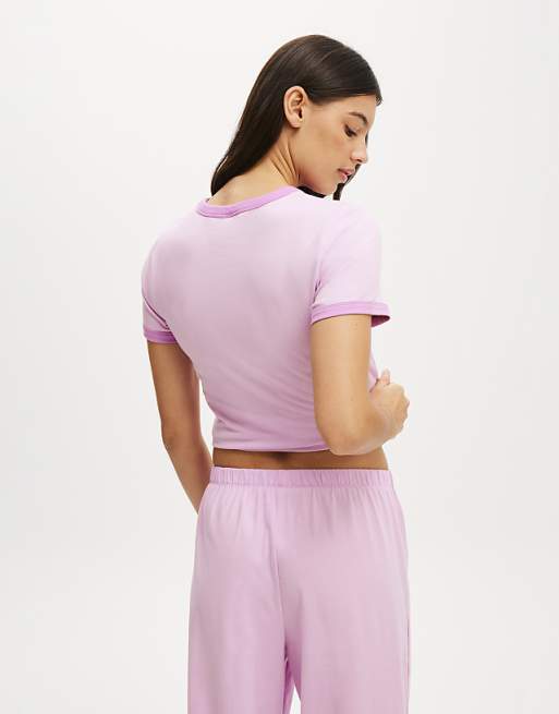 Cotton On Dreamy Soft Ringer Baby Tee In Purple - PURPLE