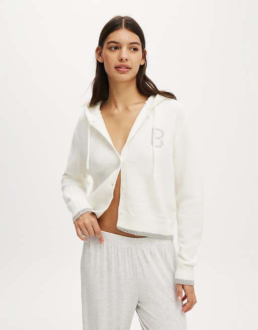Cotton On Hooded button up cardi in white - WHITE