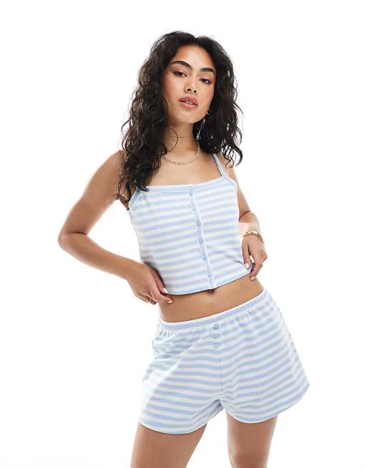 Cotton On Peached jersey button up cami in windsurfer/claire stripe