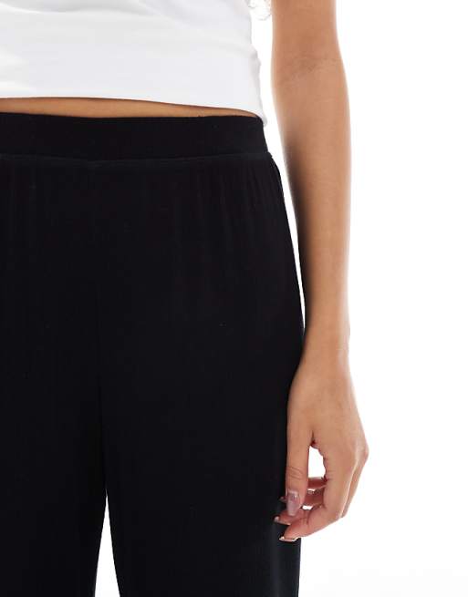 Cotton On Sleep Recovery Asia Fit Wide Leg Trouser In Black
