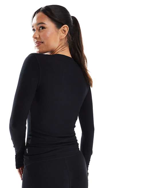 Cotton On Sleep Recovery Button Down Pyjama Long Sleeve Top Black