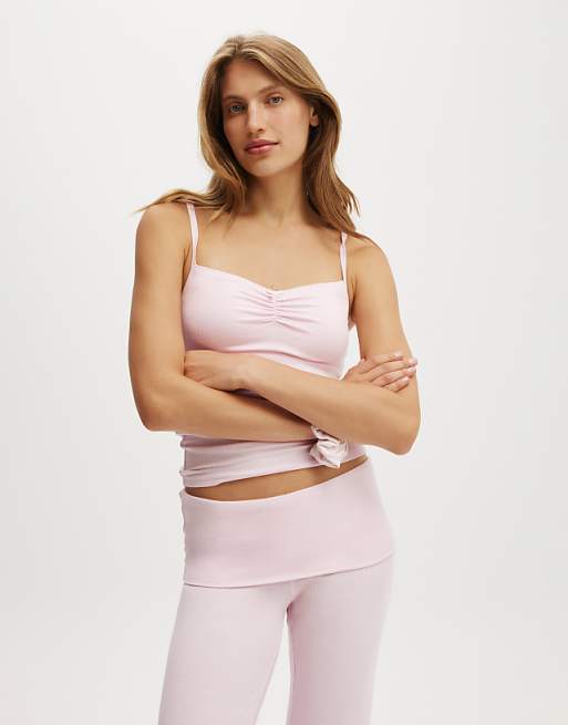 Cotton On Sleep recovery picot cami in pink - PINK