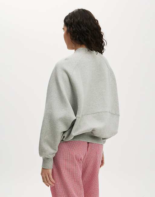 Cotton On Zip Through Fleece Bomber In Grey