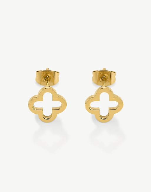 D.LOUISE Classic waterproof clover studs in gold