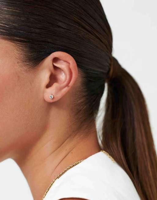 D.LOUISE Classic Waterproof Tennis Studs 4mm In Gold