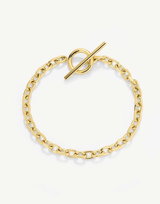 D. LOUISE Cuban T Bar Bracelet In Gold