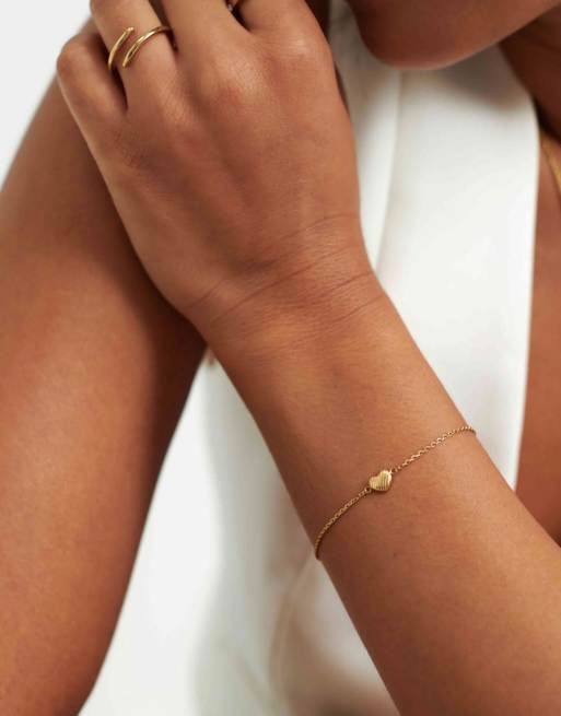 D.LOUISE Dainty Waterproof Heart Bracelet In Gold