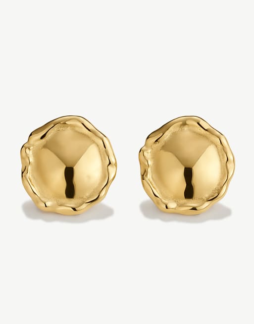 D.LOUISE Molten waterproof dome earrings in gold