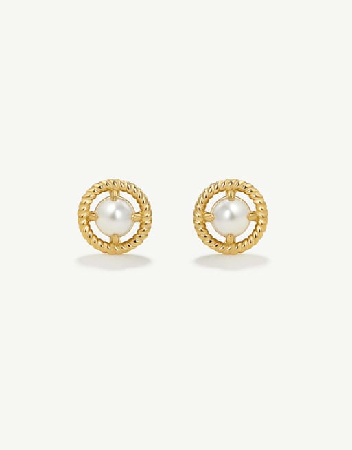 D. LOUISE Vintage pearl mini studs in gold