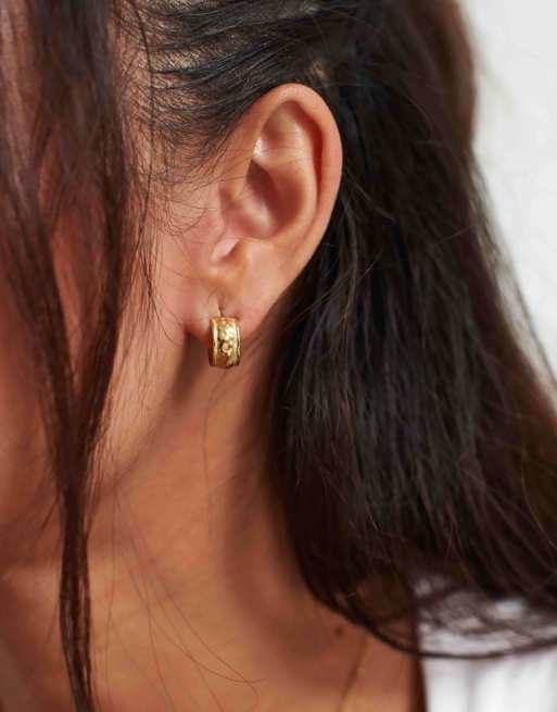 D.LOUISE Waterproof Molten Hoops In Gold