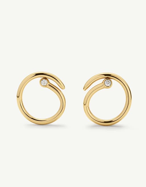 D. LOUISE Wave studs in gold