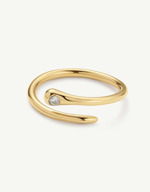 D. LOUISE Wave wrap ring in gold