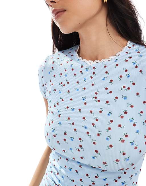 Daisy Street Ditsy Floral Pyjama Baby T-shirt