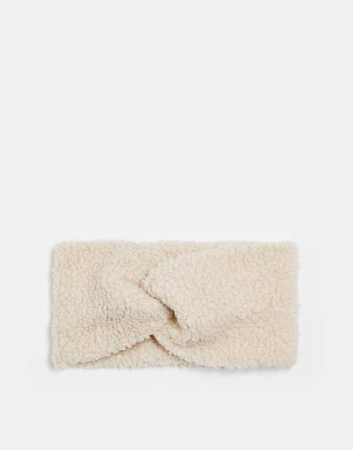 DesignB London boucle twist headband in cream