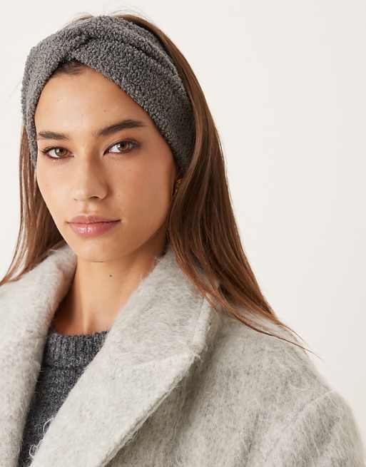 DesignB London boucle twist headband in dark grey