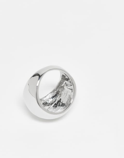 DesignB London Chunky Ring In Silver