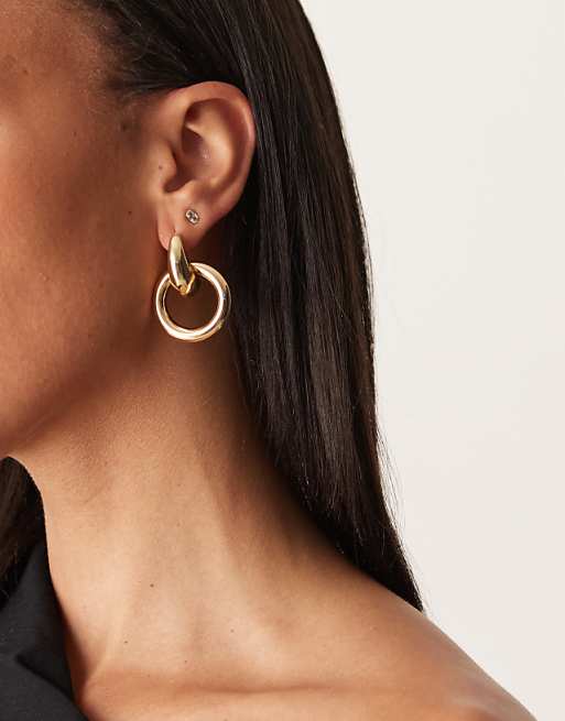 DesignB London classic doorknocker earrings in gold