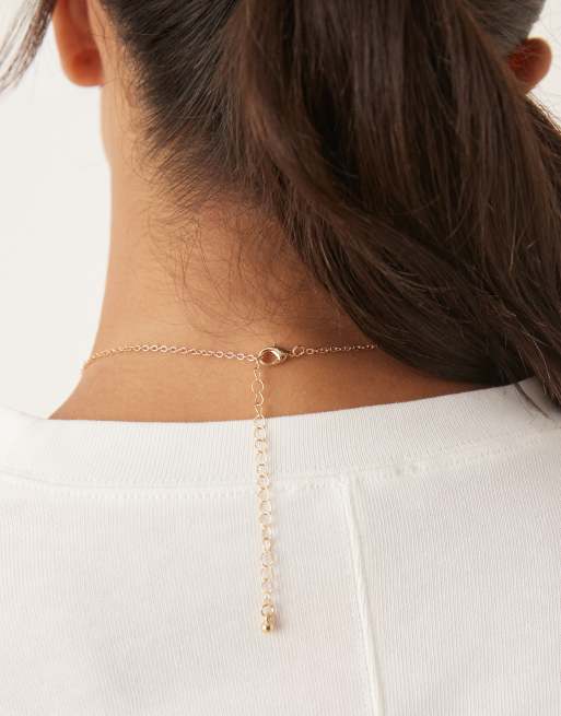 DesignB London Heart Multi Charm Necklace In Gold
