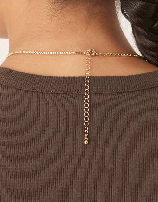 DesignB London Irregular Molten Pendant Necklace In Gold