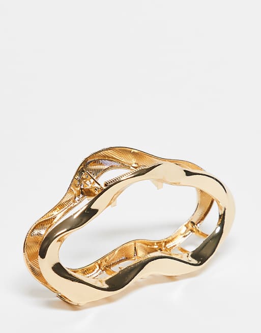 DesignB London molten metal hair claw clip in gold