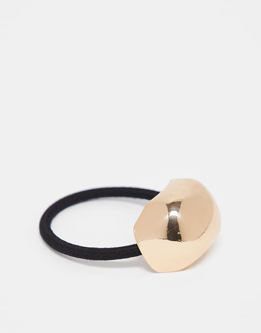 DesignB London molten metal hair tie in gold