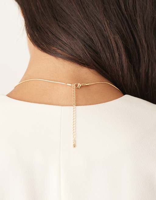 DesignB London Molten Pendant Lariat Necklace In Gold