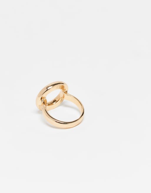 DesignB London Molten Statement Ring In Gold