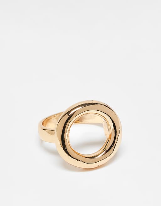 DesignB London molten statement ring in gold
