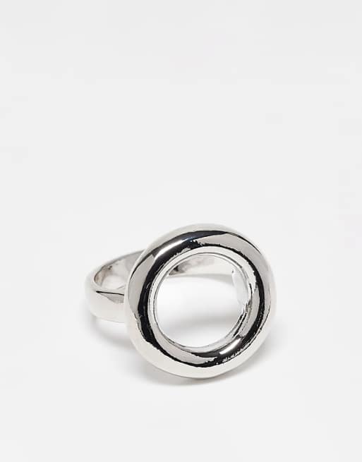 DesignB London molten statement ring in silver