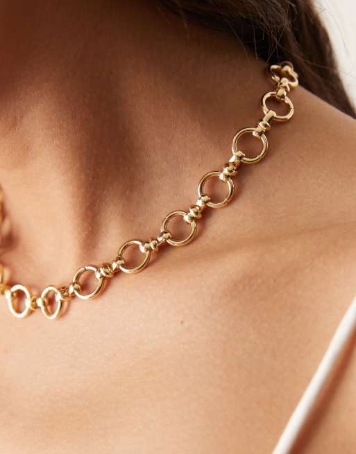 DesignB London Open Chain Necklace In Gold