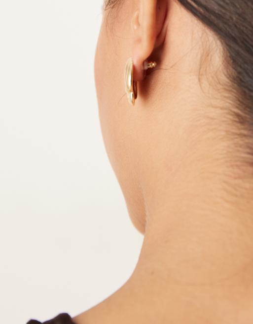 DesignB London Vintage Twisted Stud Earrings In Gold